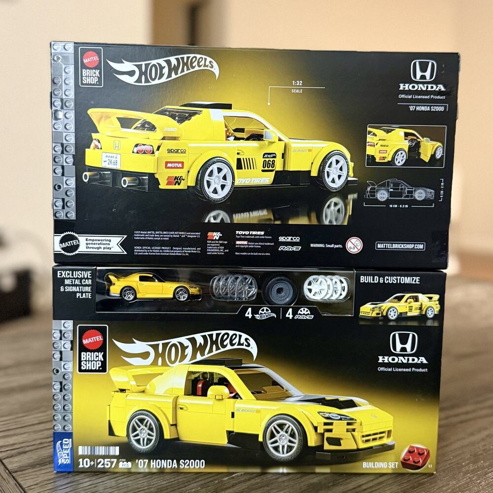 Mattel Brick Shop Hot Wheels ’07 Honda S2000 Building Toy Kit 257pc New Sealed